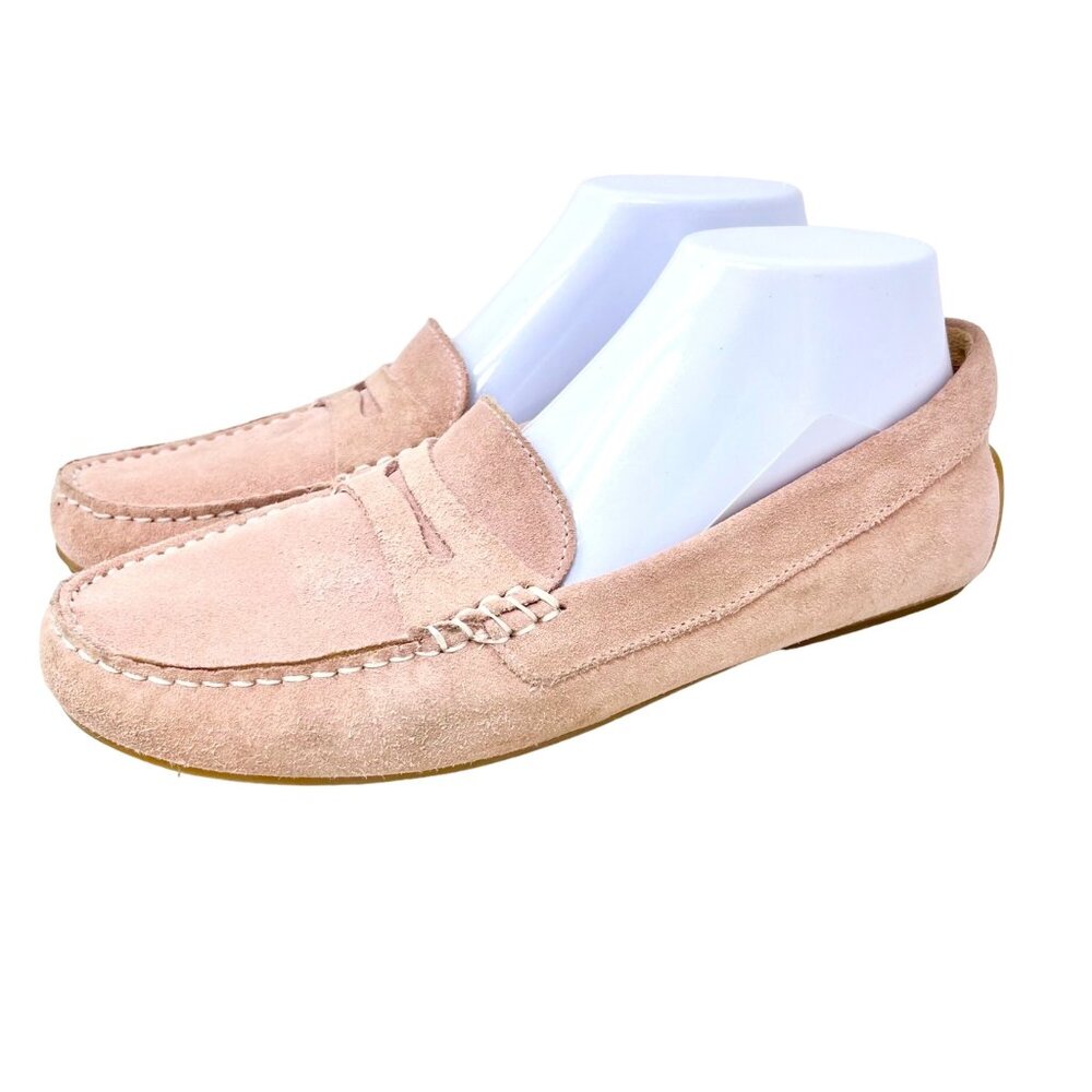 Samuel Hubbard Womens Free Spirit For Her Pink Suede Loafers Driving Moc Siz 10M